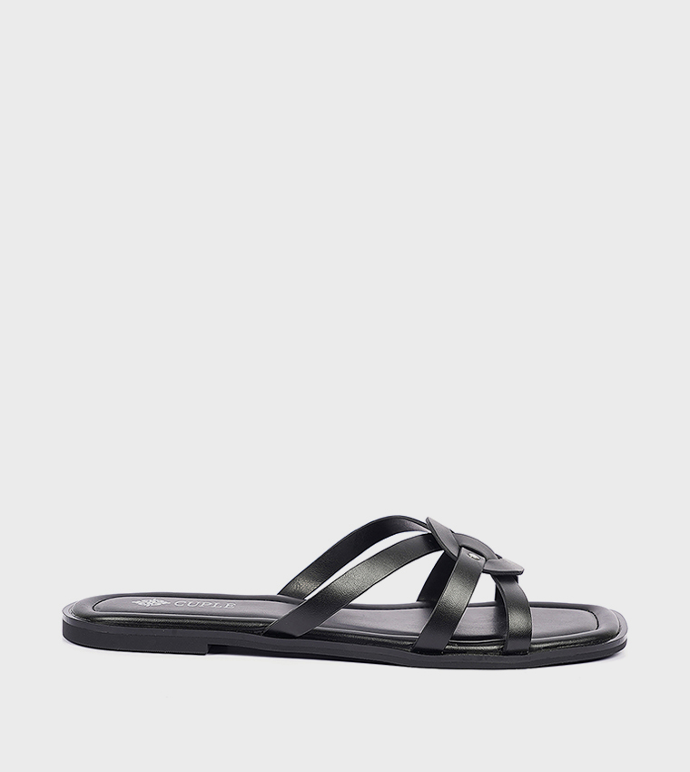 Strappy Open Toe Flat Sandals