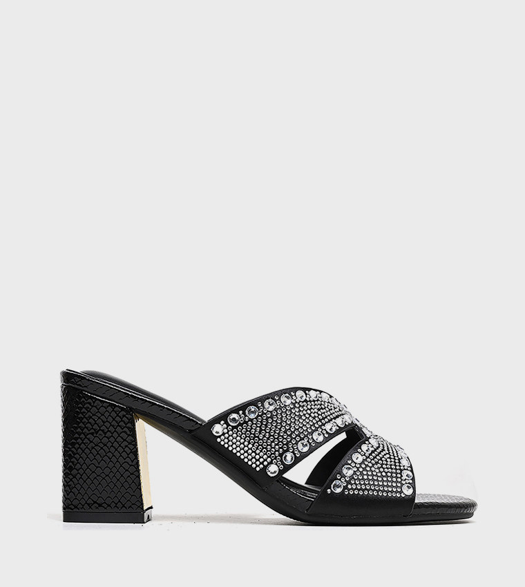 Embellished Cut-Out Heeled Sandals