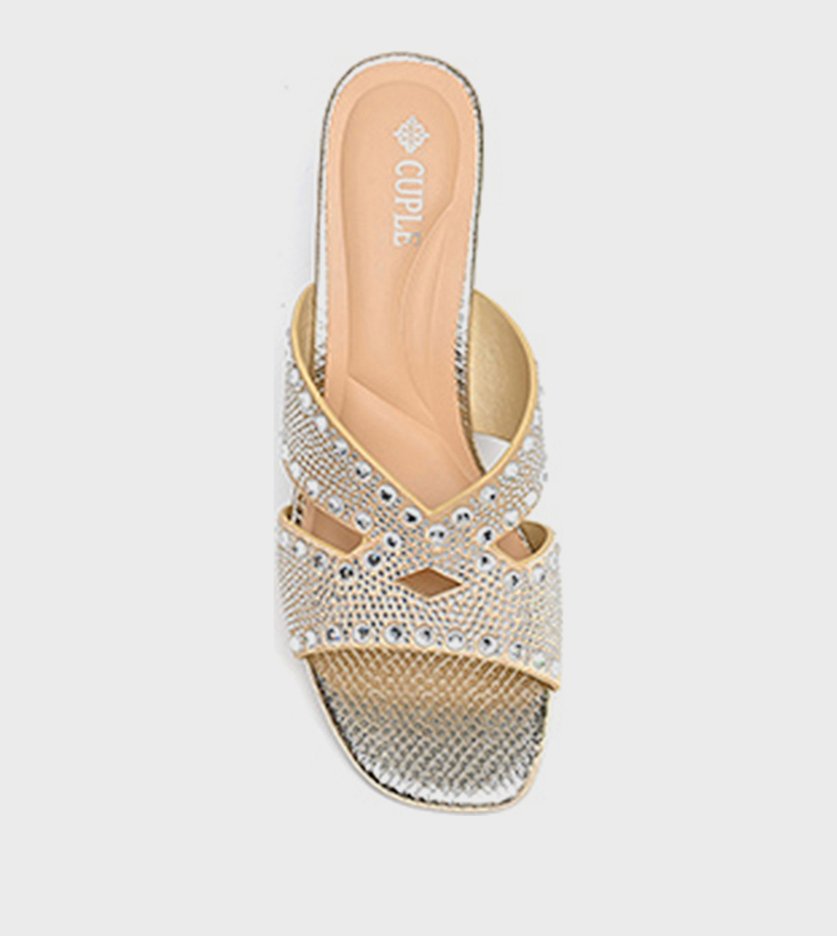 Embellished Cut-Out Heeled Sandals