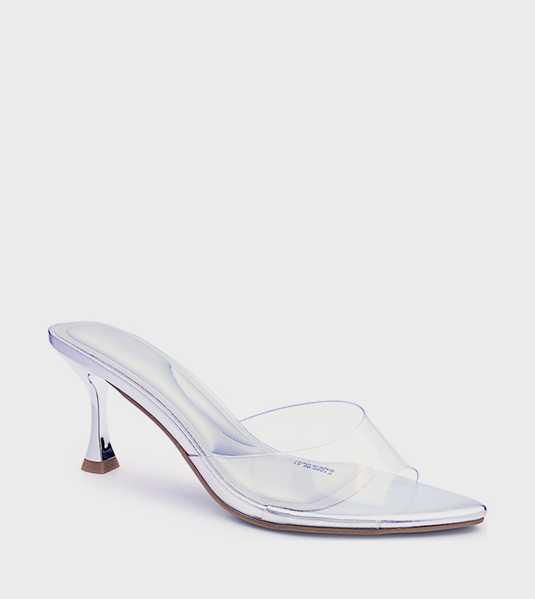 Transparent Peep Toe Heeled Sandals
