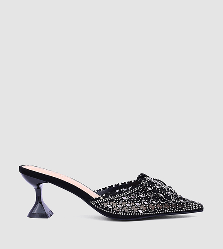Embellished Pointed Toe Heel Pumps