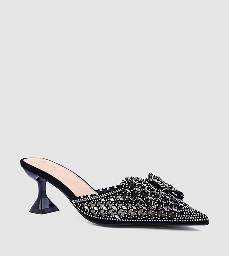 Embellished Pointed Toe Heel Pumps