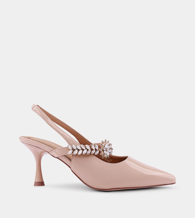Embellished Slingback Pumps