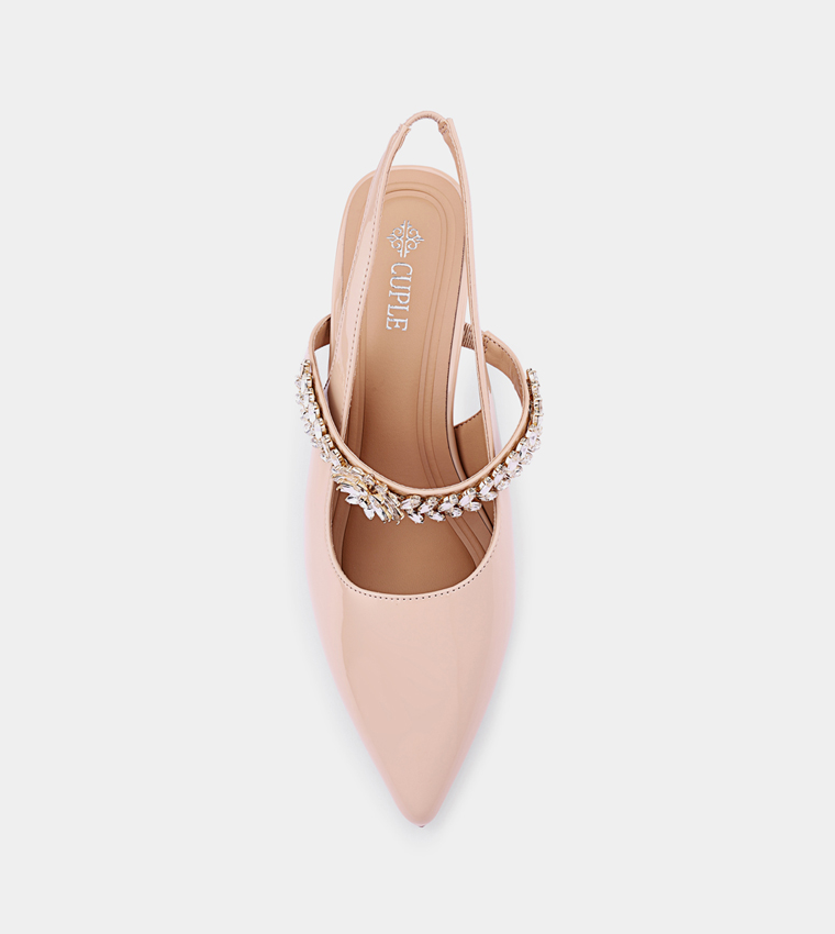 Embellished Slingback Pumps