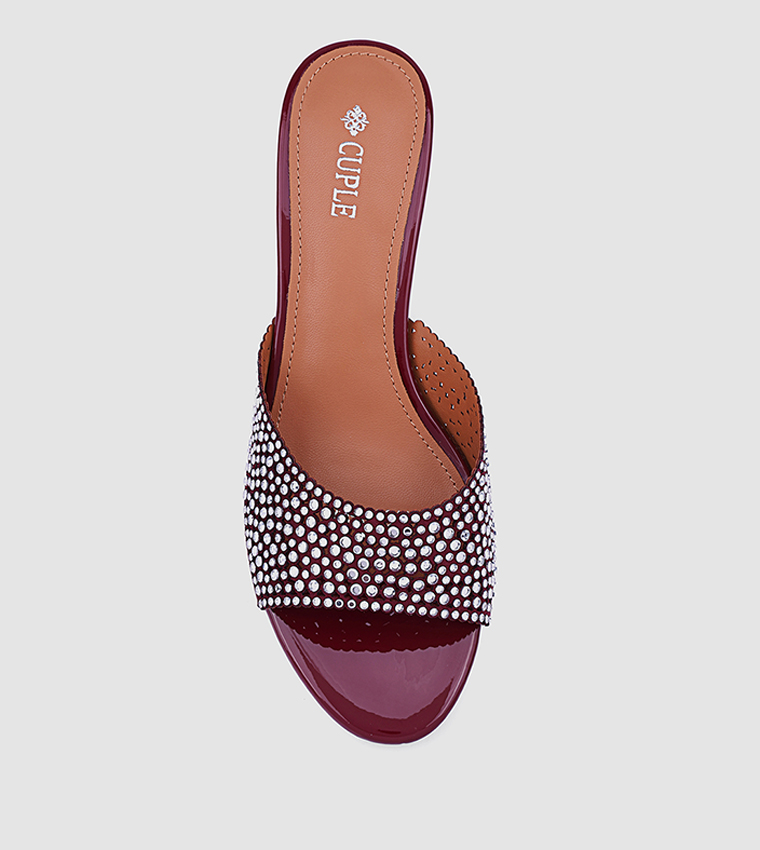 Embellished Open Toe Heel Sandals