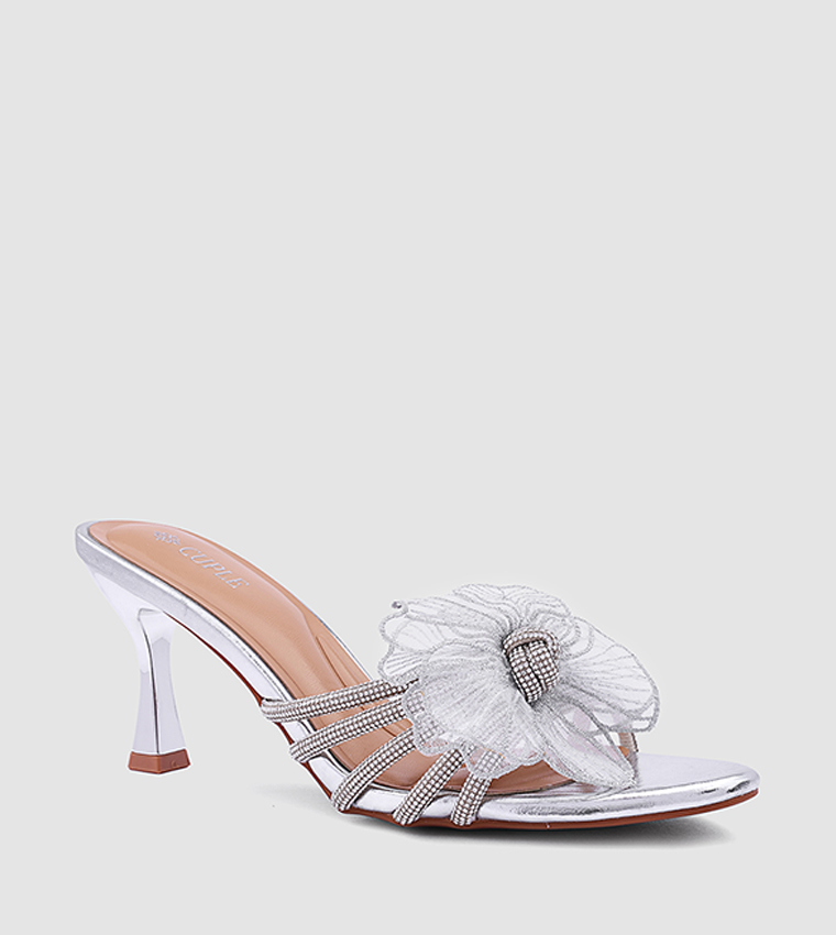 Embellished Open Toe Heel Sandals