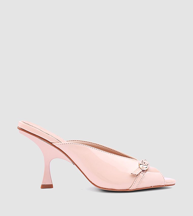 Buckled Detail Peep Toe Heel Sandals