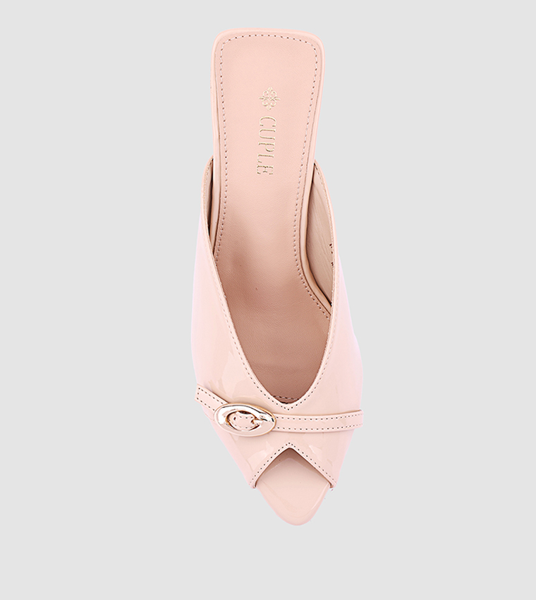 Buckled Detail Peep Toe Heel Sandals