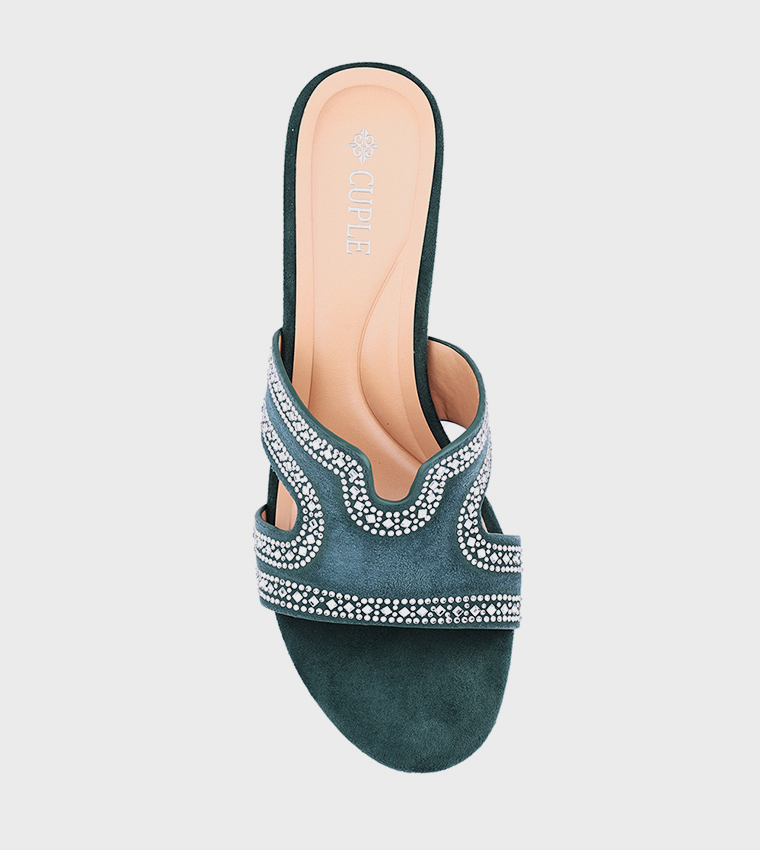 Embellished Block Heel Sandals