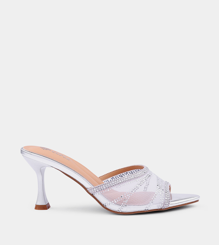 Embellished Peep Toe Heel Sandals