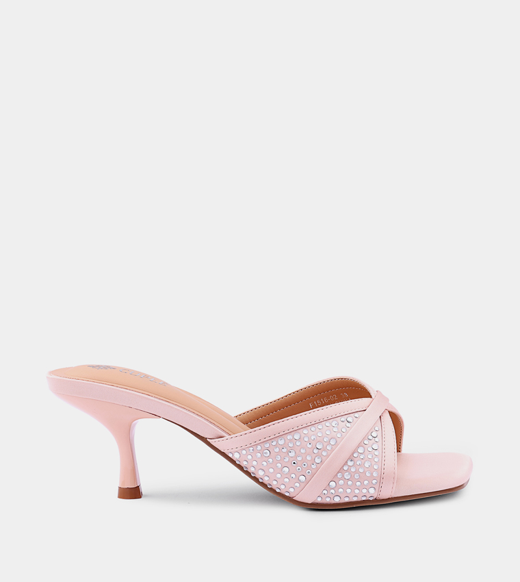 Embellished Open Toe Heel Sandals