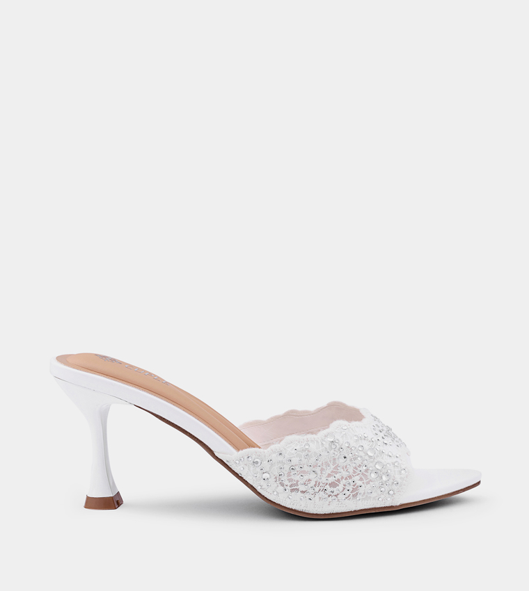 Embellished Peep Toe Heel Sandals