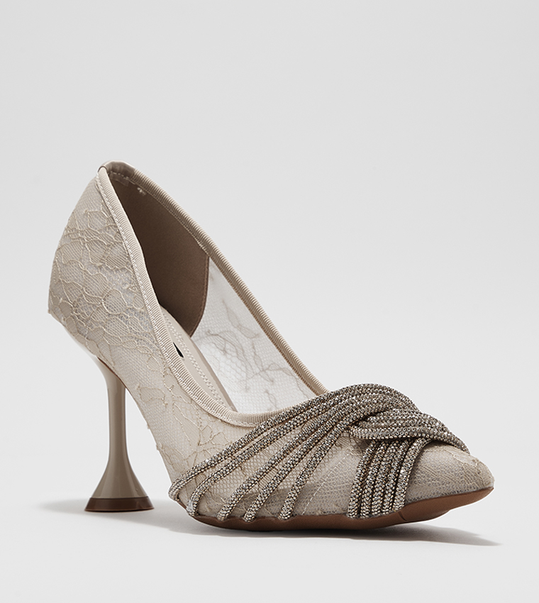 Embellished Pointed Toe Pumps