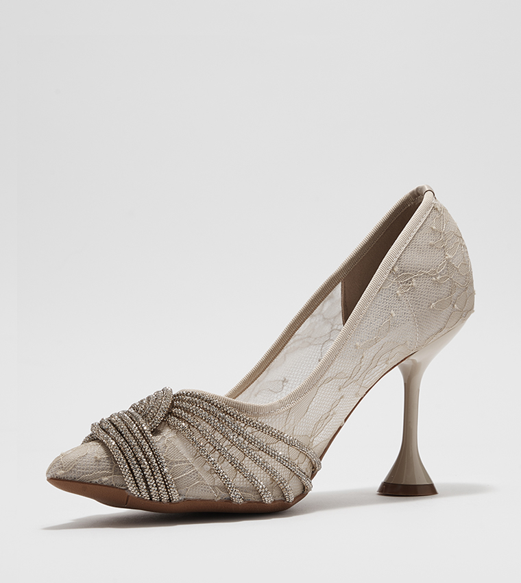 Embellished Pointed Toe Pumps