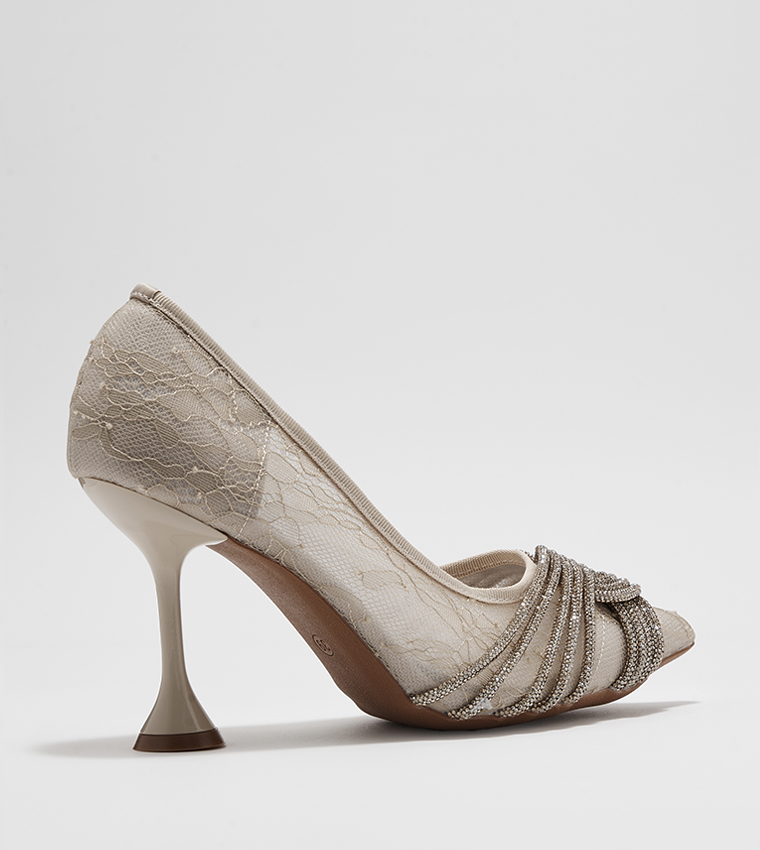 Embellished Pointed Toe Pumps
