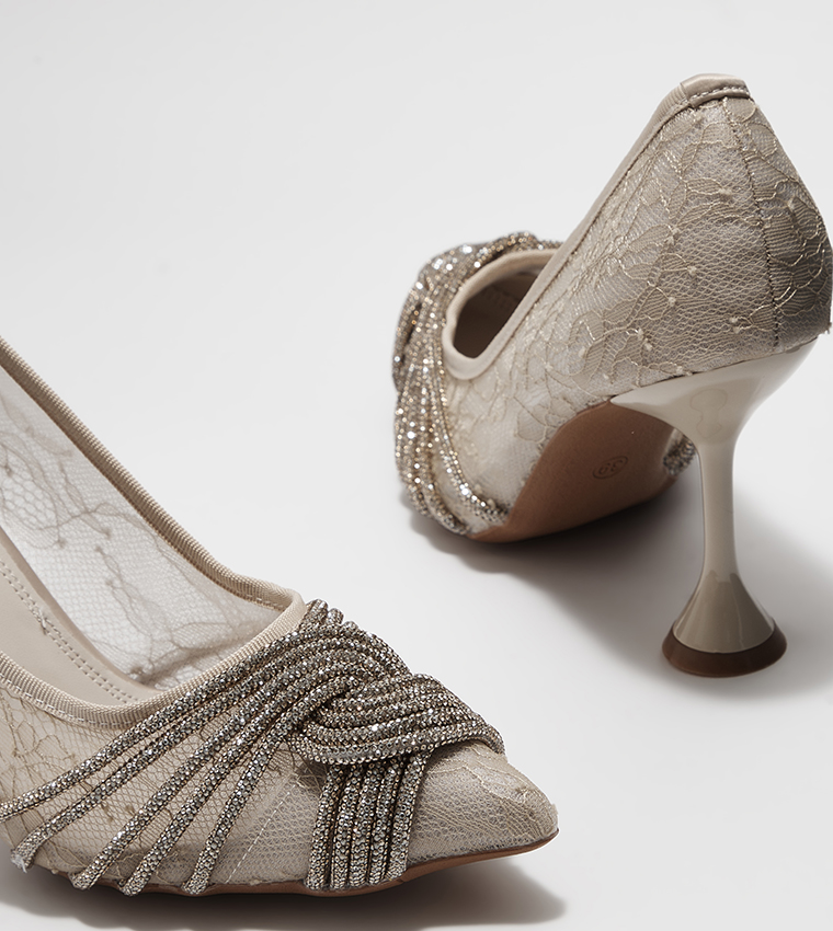 Embellished Pointed Toe Pumps