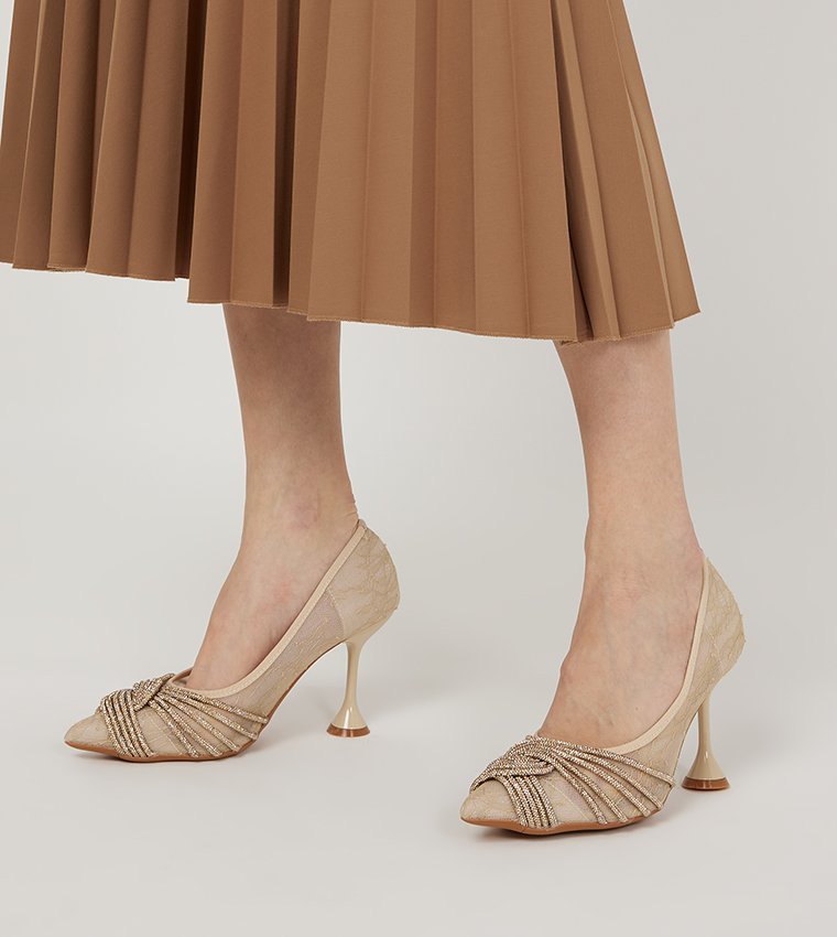 Embellished Pointed Toe Pumps