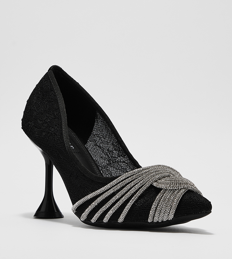 Embellished Pointed Toe Pumps