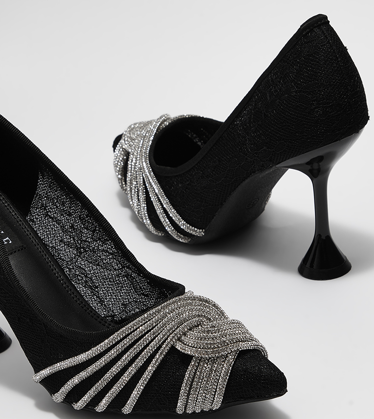 Embellished Pointed Toe Pumps