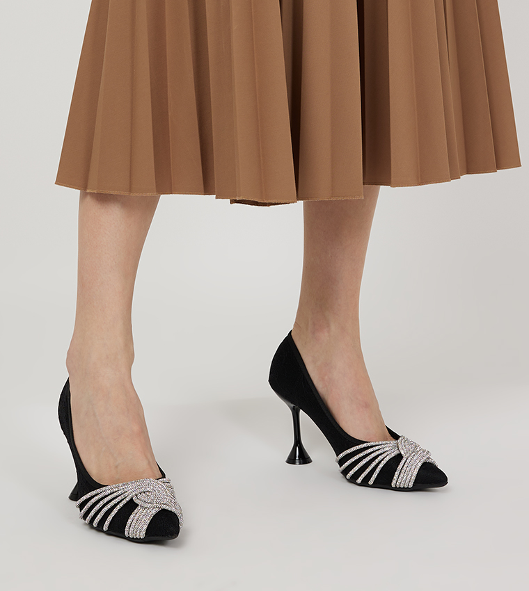 Embellished Pointed Toe Pumps