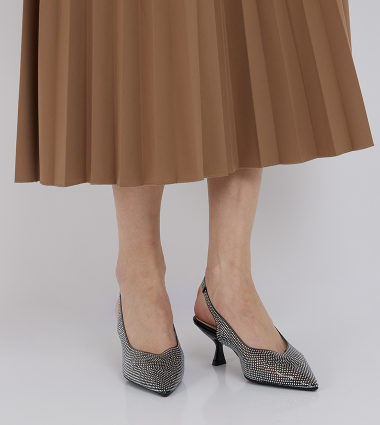 Embellished Slingback Pumps