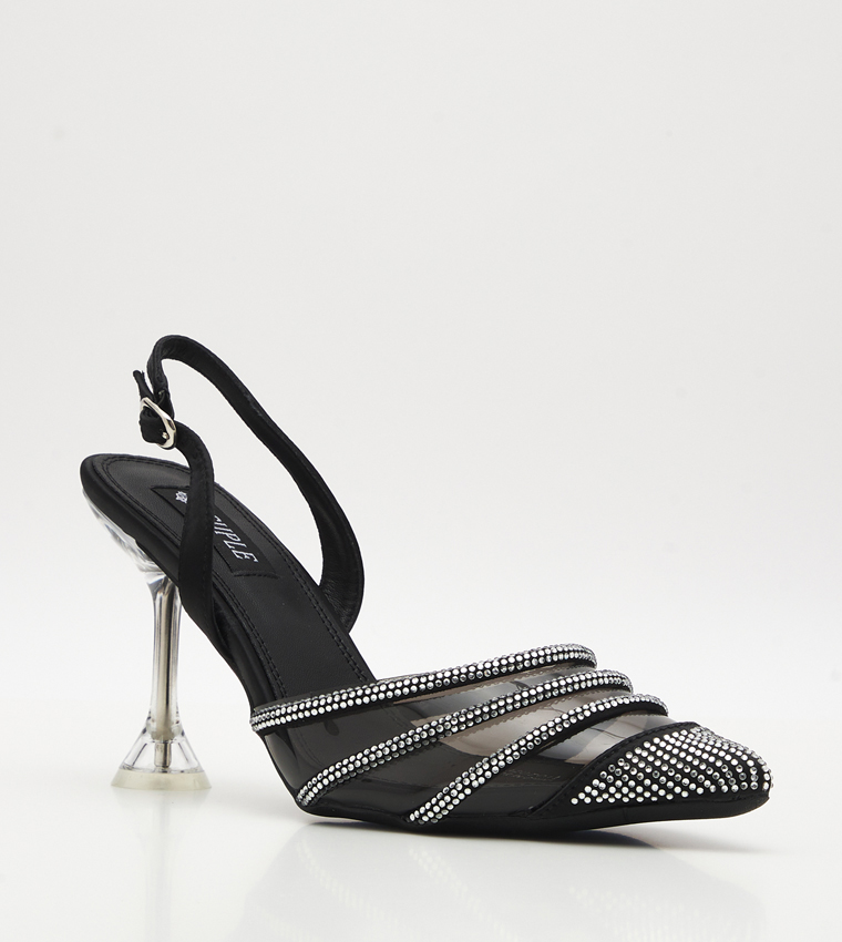 Embellished Slingback Pumps