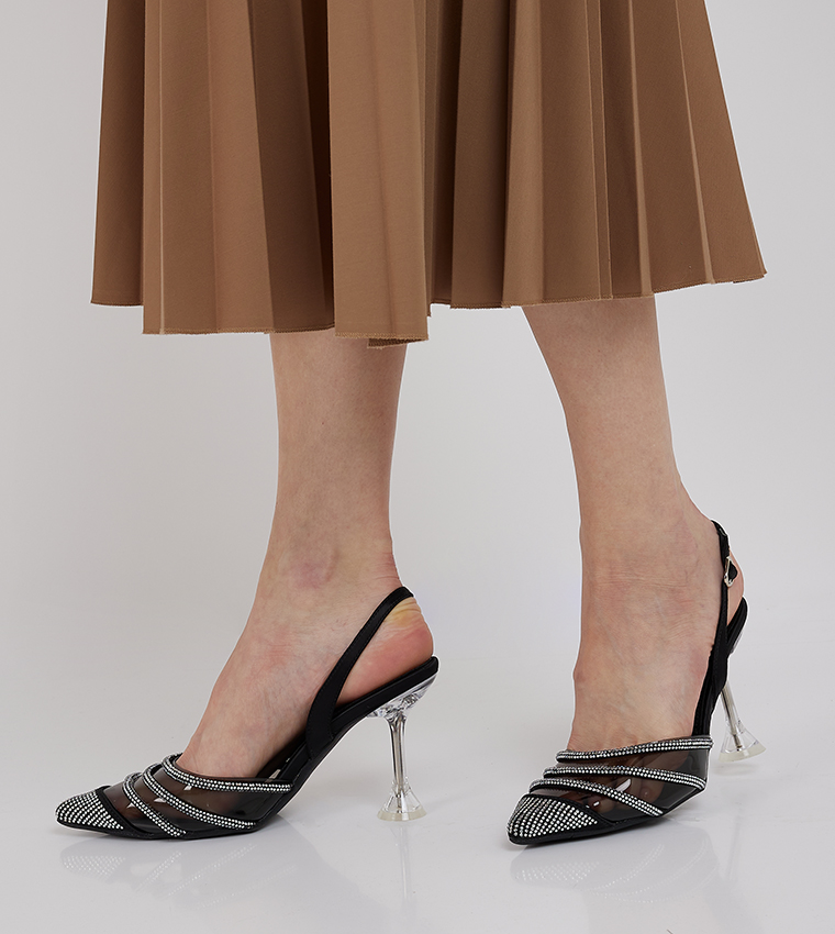 Embellished Slingback Pumps