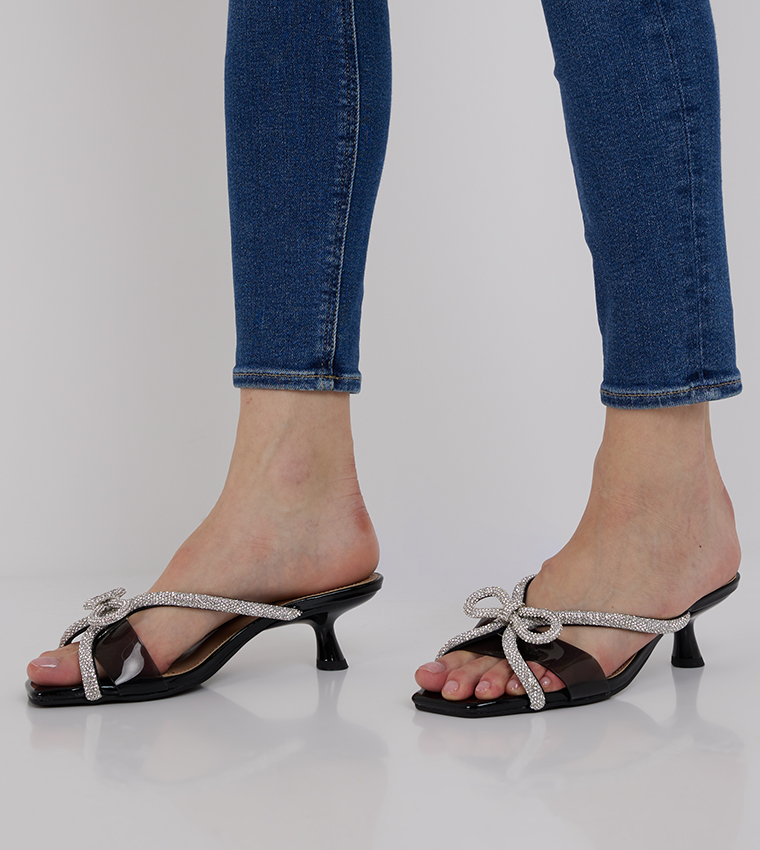 Stone Embellished Heel Sandals