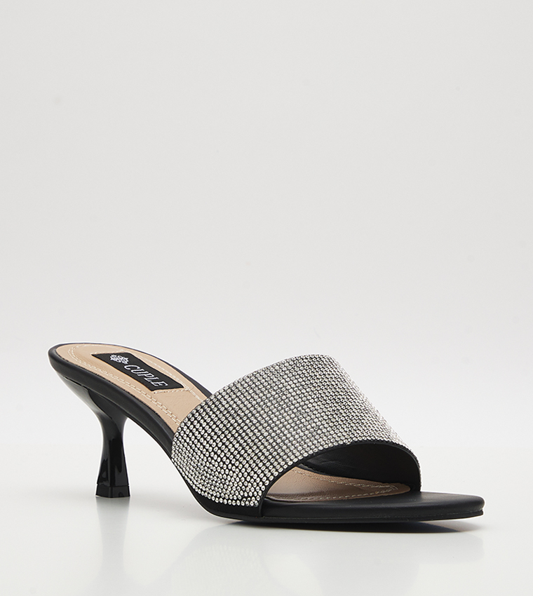Embellished Open-Toe Heel Sandals