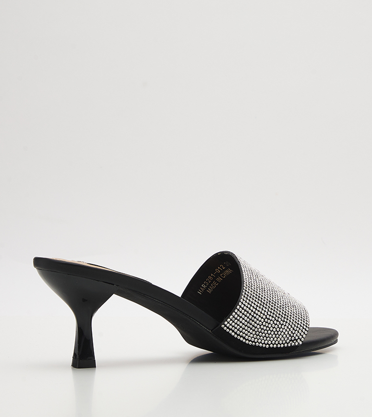 Embellished Open-Toe Heel Sandals