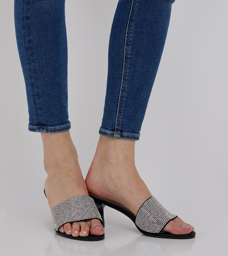 Embellished Open-Toe Heel Sandals