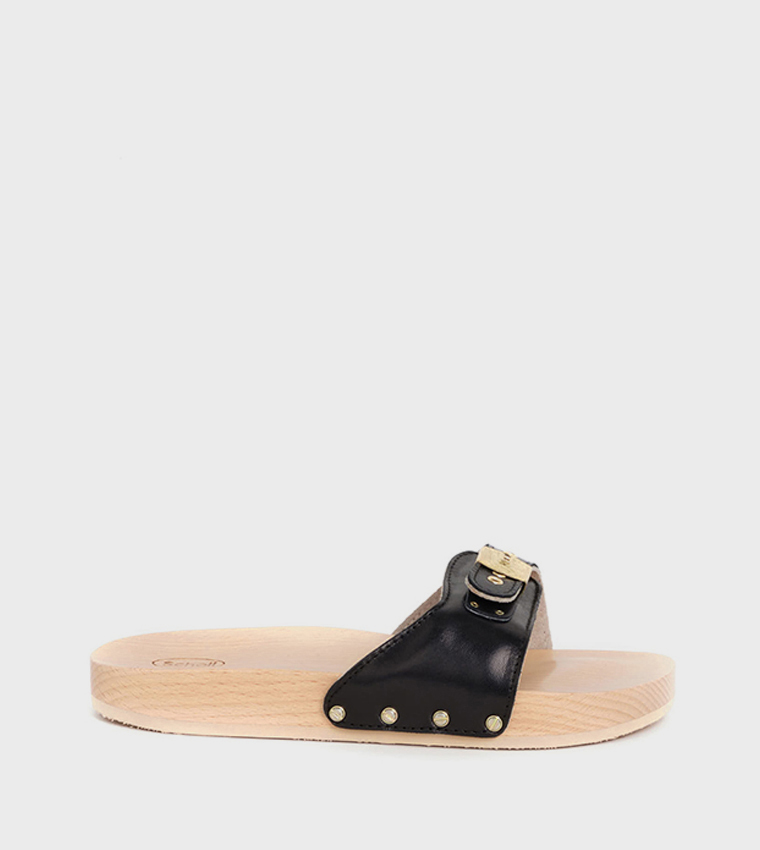 Clog Black Pescura Flat