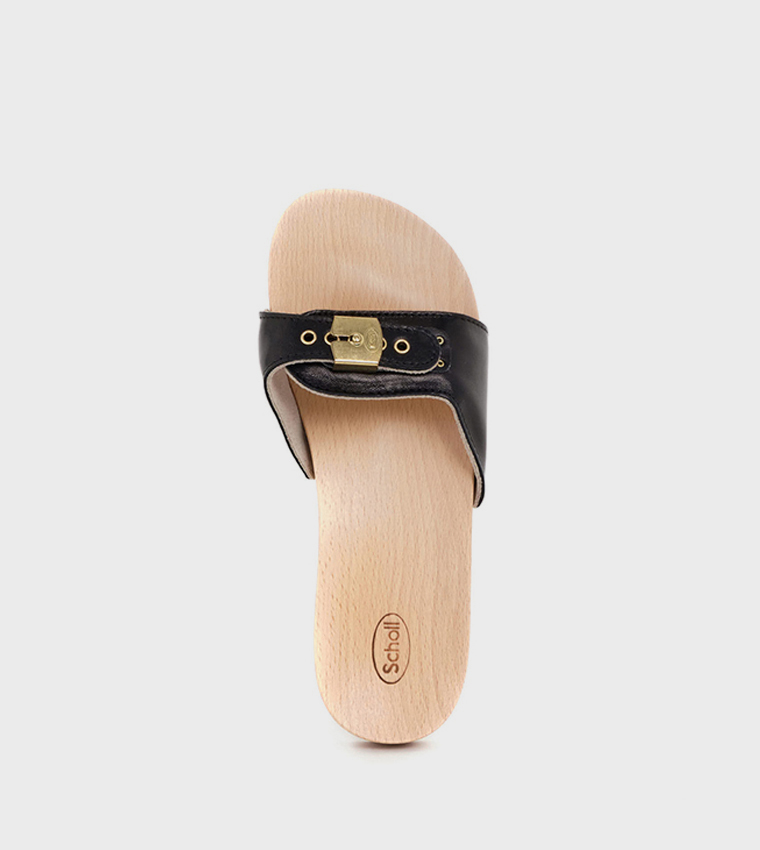 Clog Black Pescura Flat