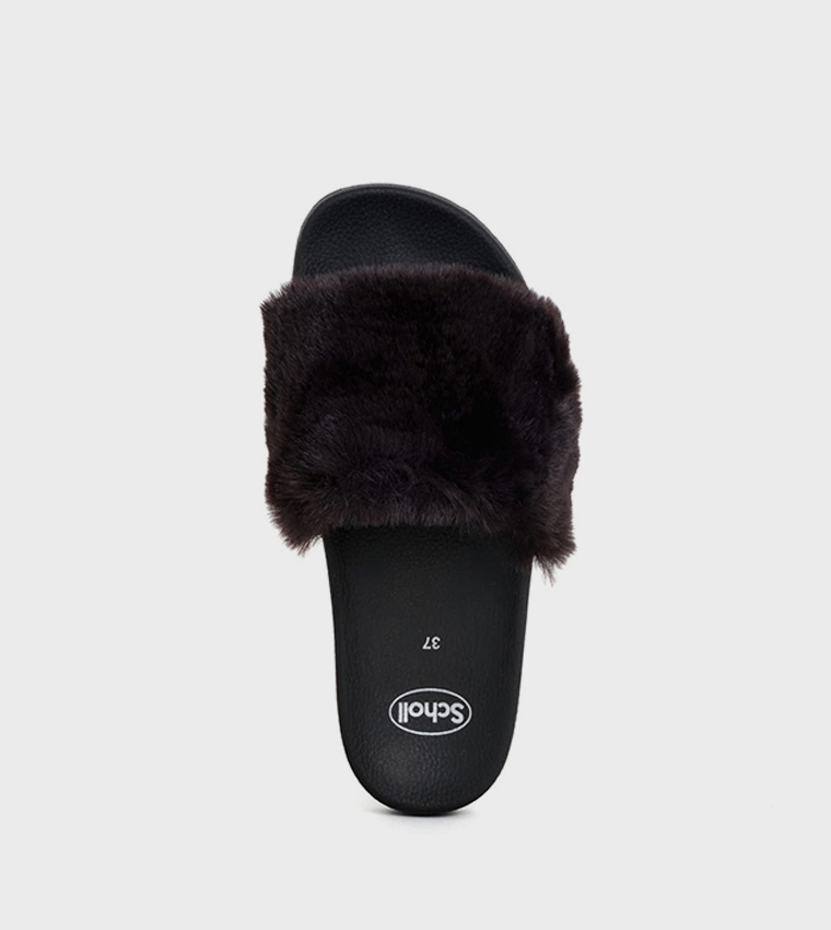 Slide Black Fur 