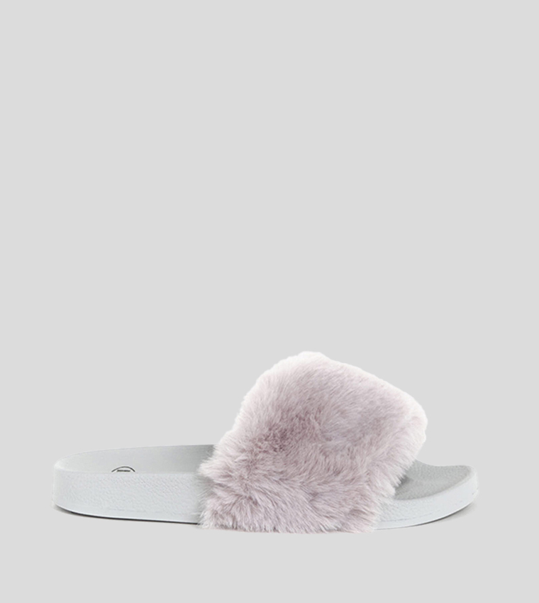 Slide Grey Fur 