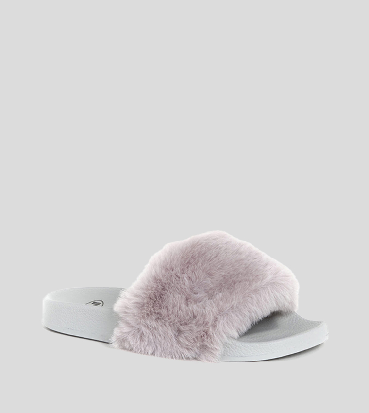 Slide Grey Fur 