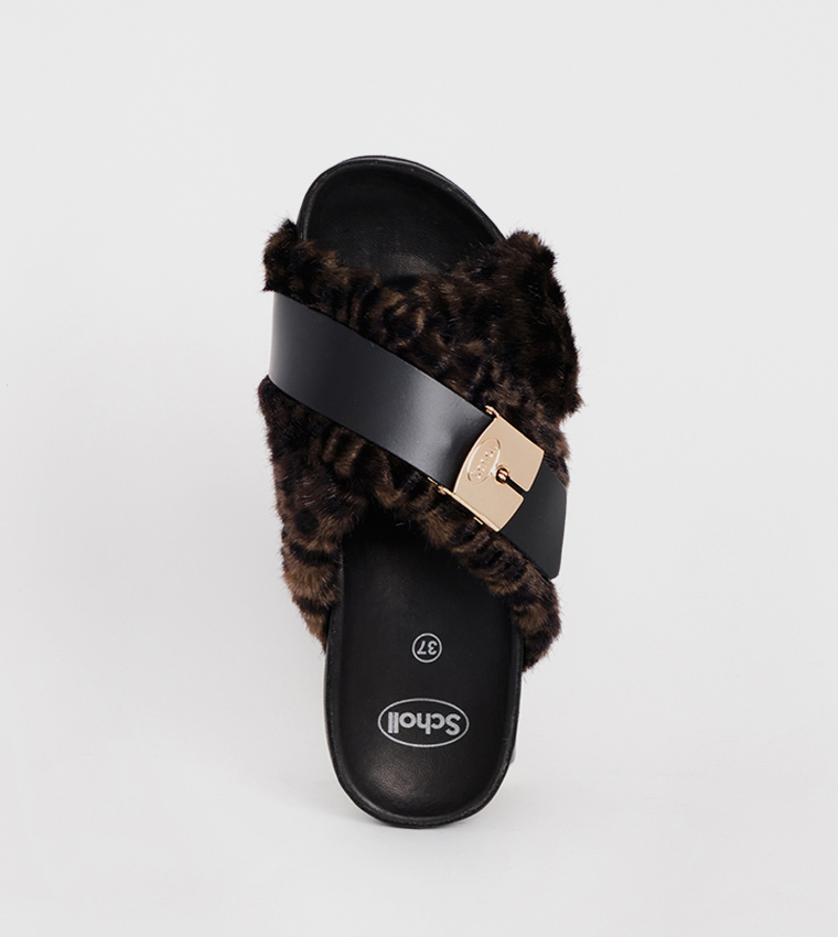 Slipper Brown Amber Printed