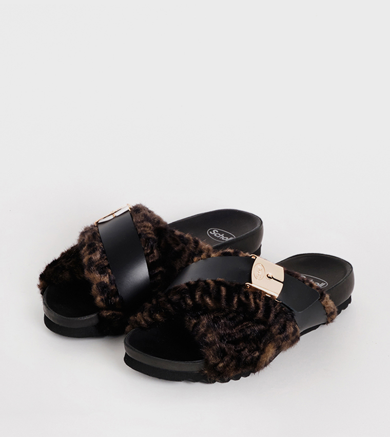 Slipper Brown Amber Printed