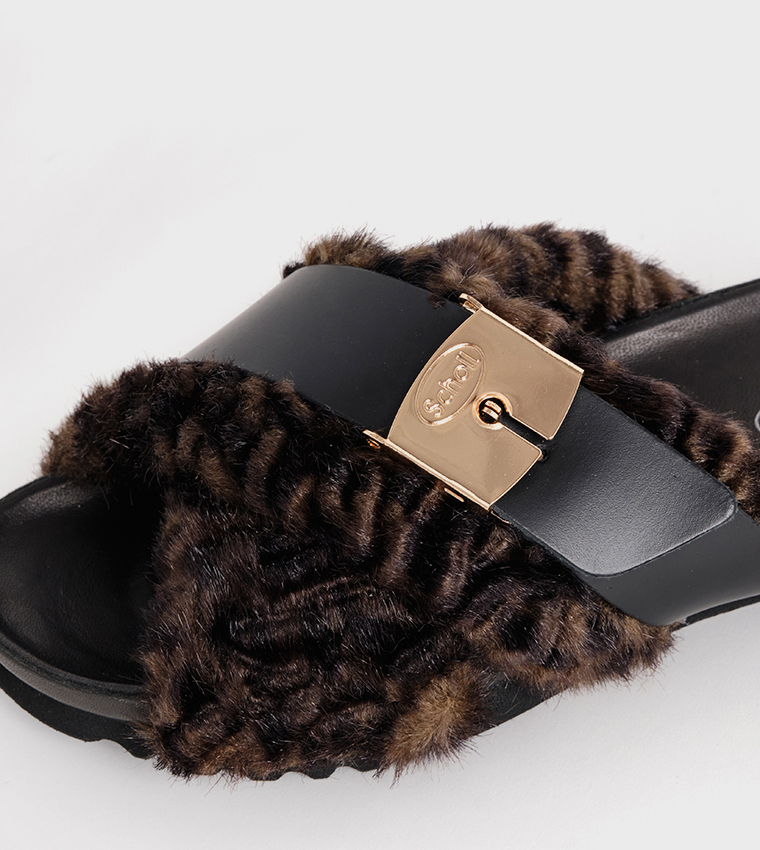 Slipper Brown Amber Printed