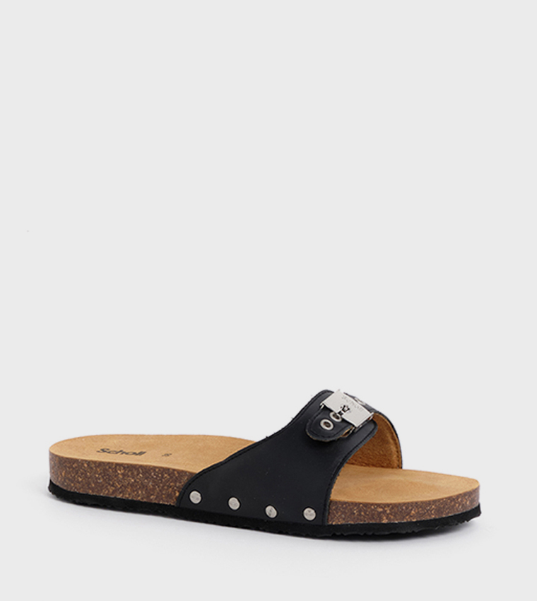 Mules Black Pescura Flat Cork