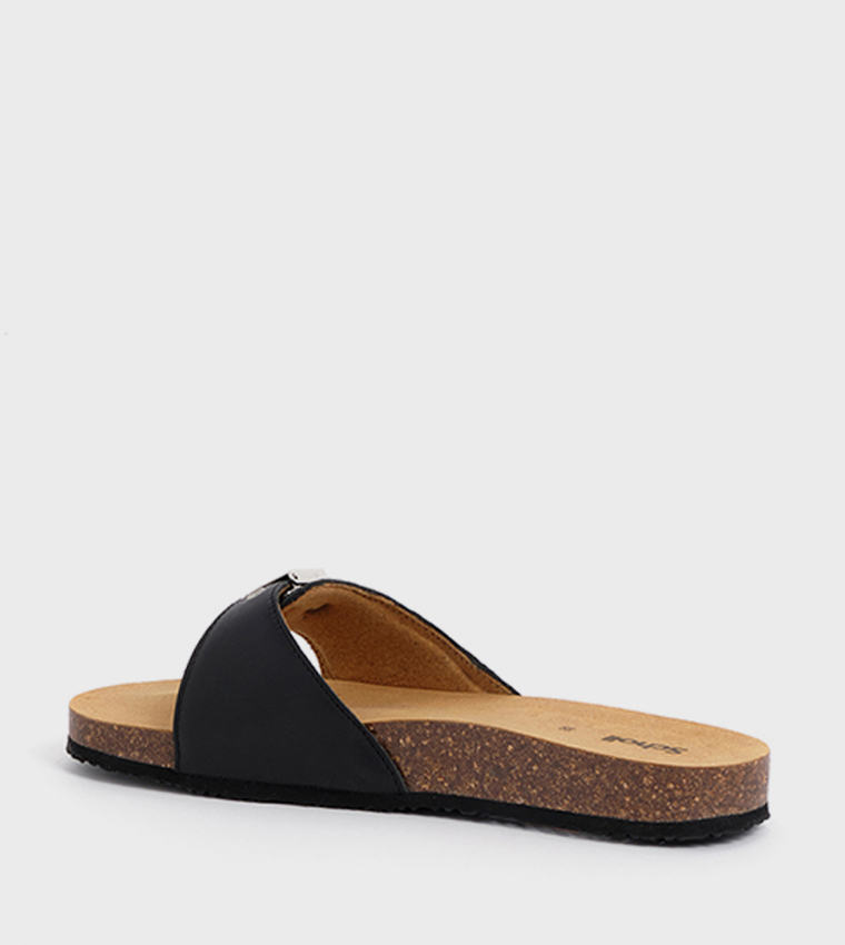 Mules Black Pescura Flat Cork