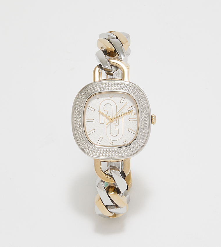 White TV Shape Dial Analog Watch