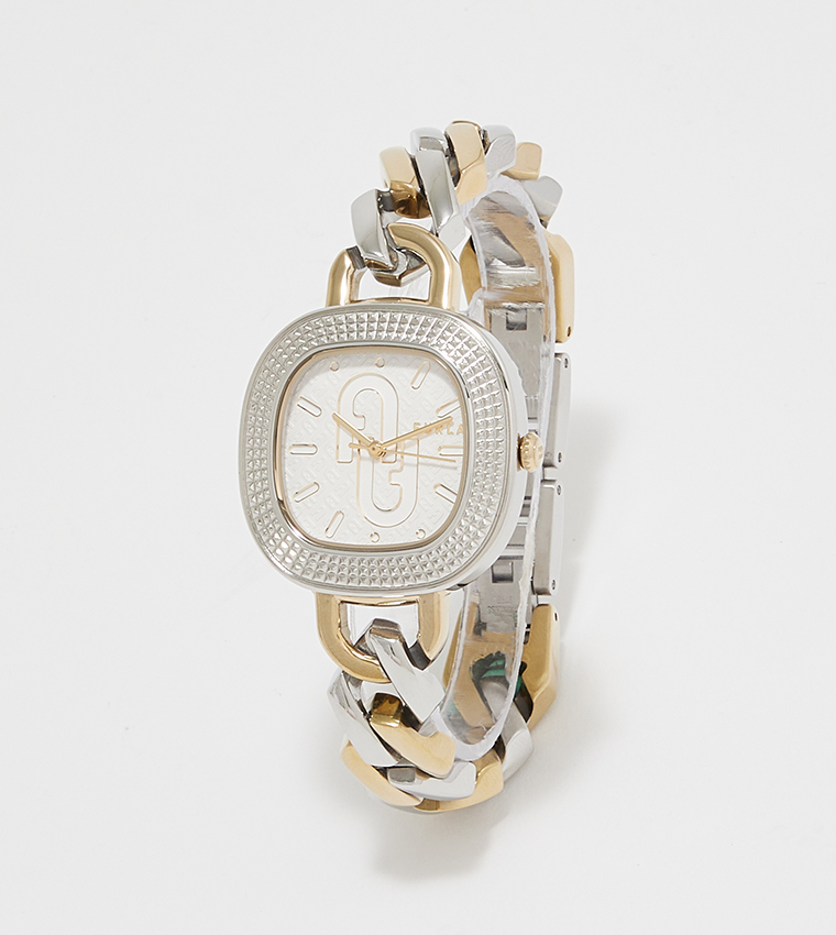 White TV Shape Dial Analog Watch