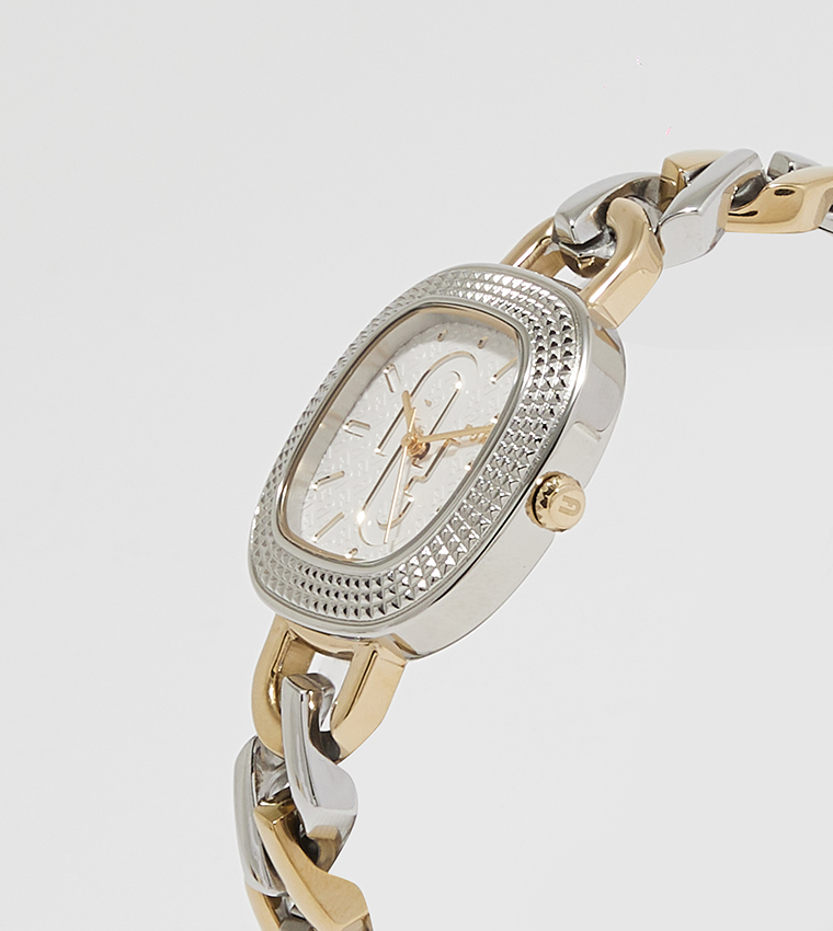 White TV Shape Dial Analog Watch