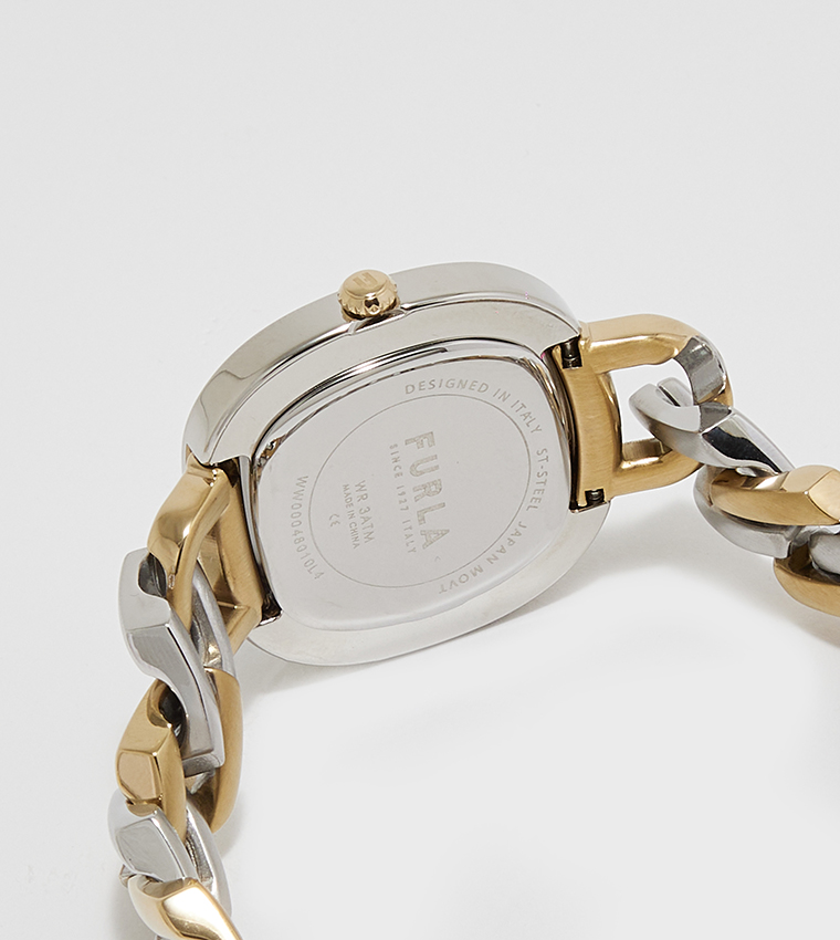 White TV Shape Dial Analog Watch