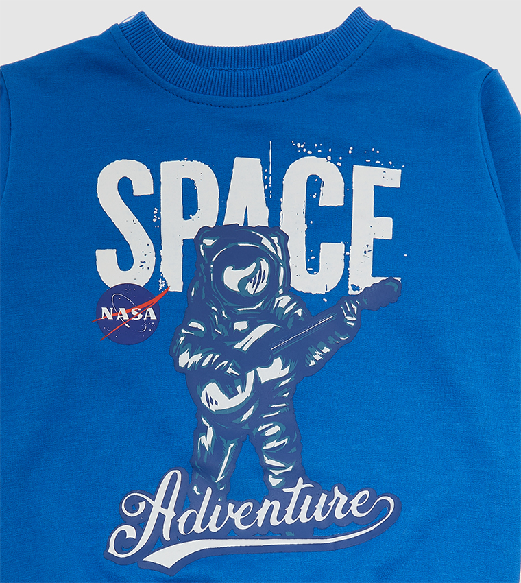 Buy NASA FAN MANIA Astronaut Printed Sweatshirt In Blue 6thStreet UAE