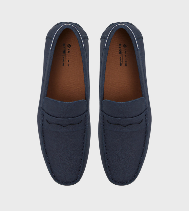 FARINA_H Textured Square Toe Loafers