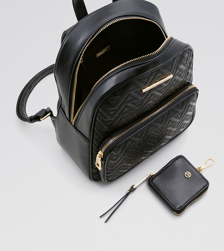 Buy Aldo FAYBAEN Textured Backpack With Mini Pouch In Black
