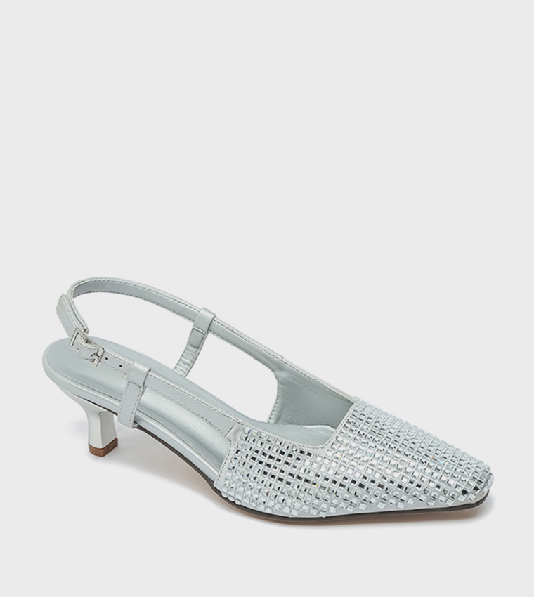 Embellished Slingback Pumps