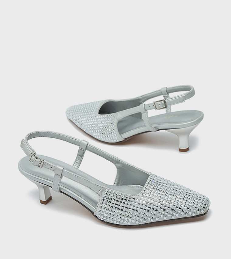 Embellished Slingback Pumps